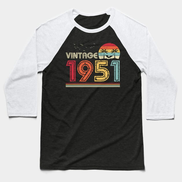 Vintage 1951 Limited Edition 70th Birthday Gift 70 Years Old Baseball T-Shirt by Penda